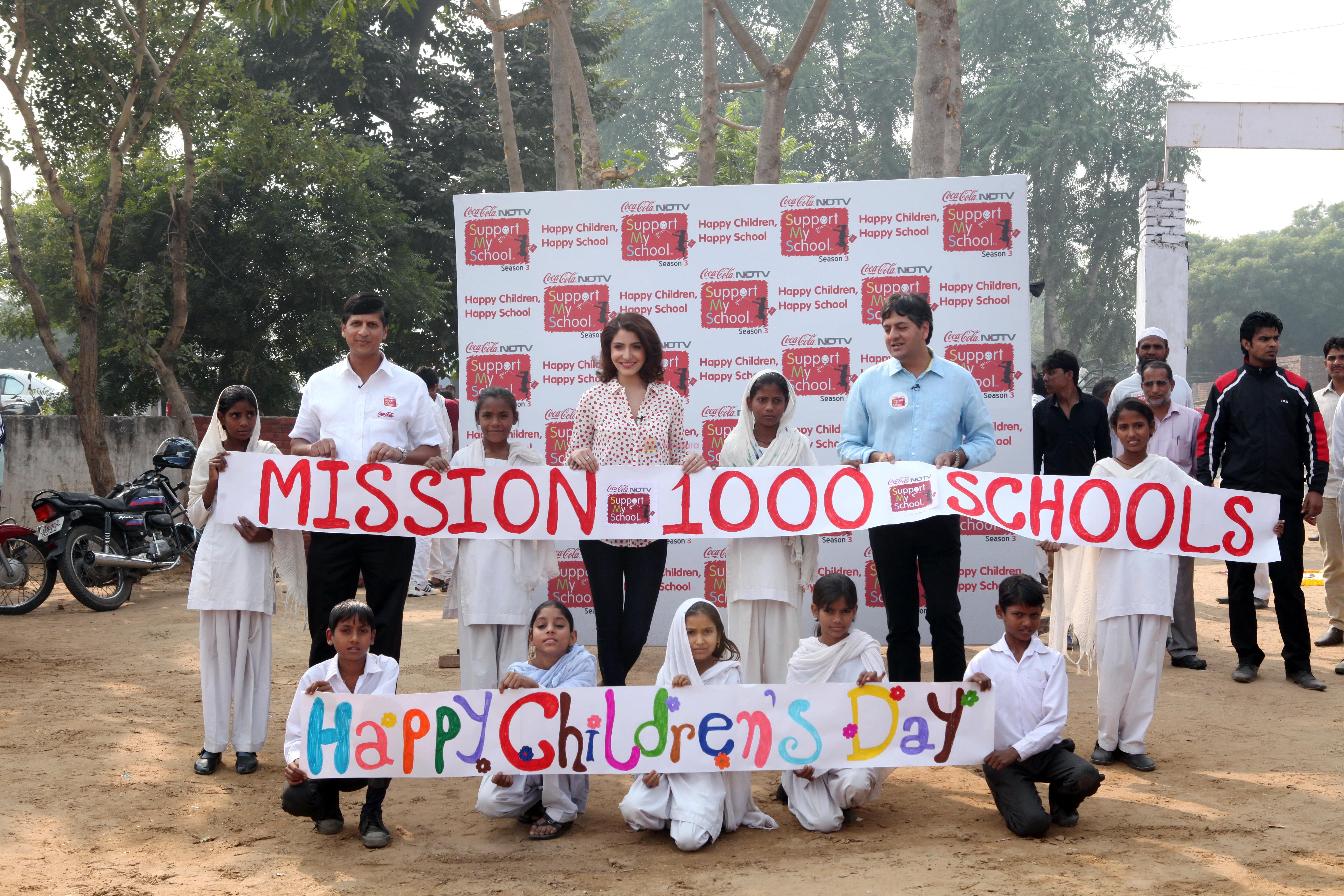 Venkatesh Kini- President Coca-Cola India and South West Asia,Anushka Sharma &Vikram Chandra �Group CEO-NDTV launched Support My School
