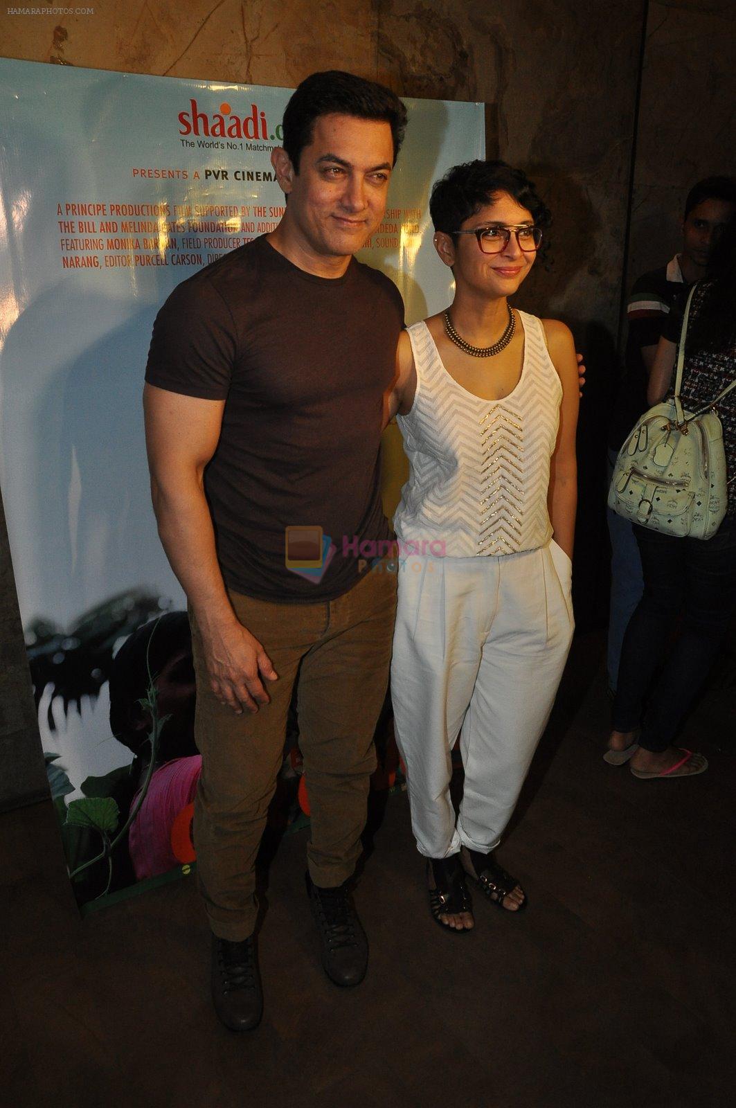 Aamir Khan, Kiran Rao at the screening of Megan Mylan's documentary in Lightbox, Mumbai on 14th Nov 2014