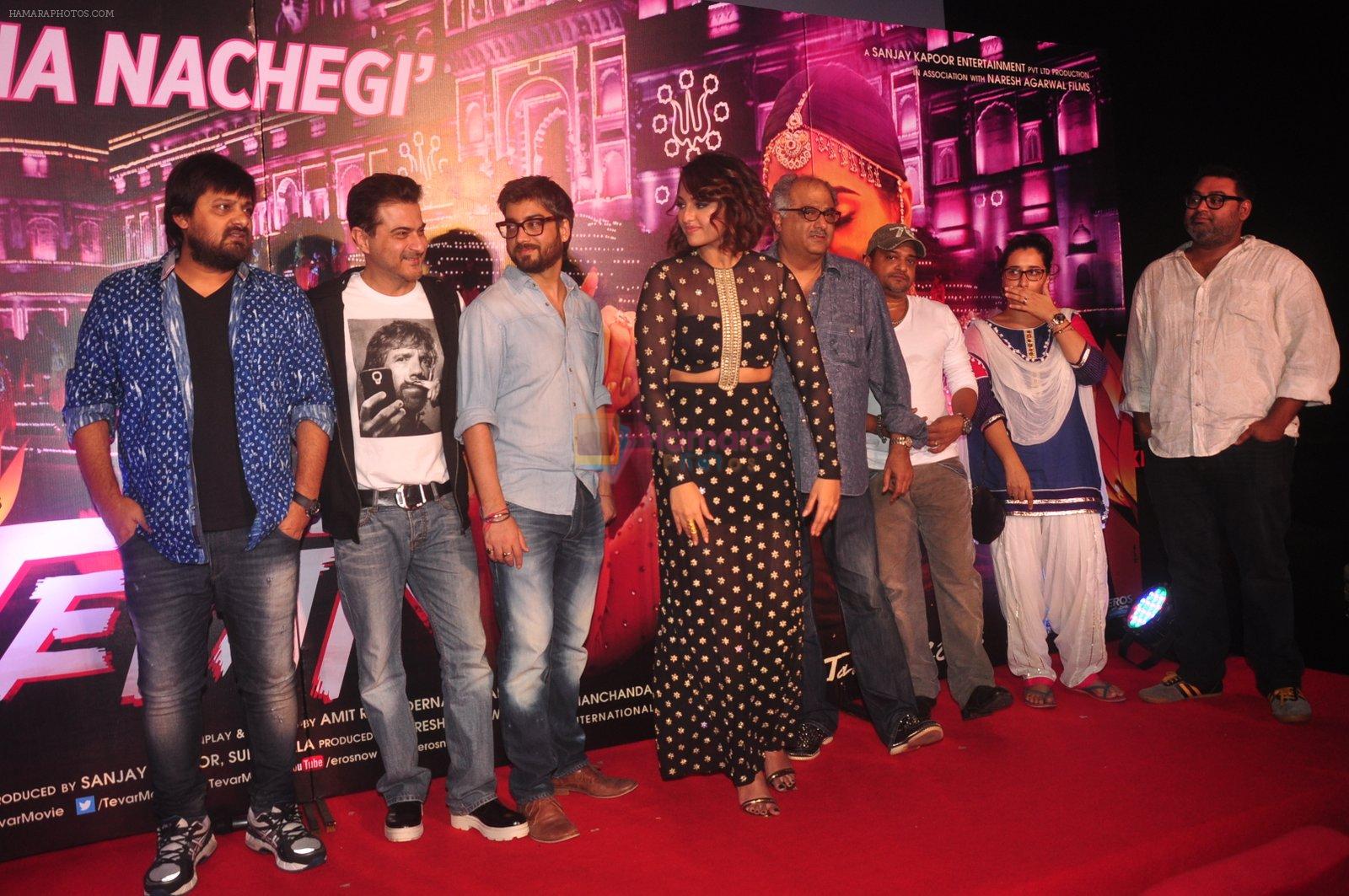 Sonakshi Sinha, Sanjay Kapoor, Boney Kapoor, Sajid Ali, Wajid Ali unveils Radha song from Tevar in PVR, Juhu, Mumbai on 25th Nov 2014