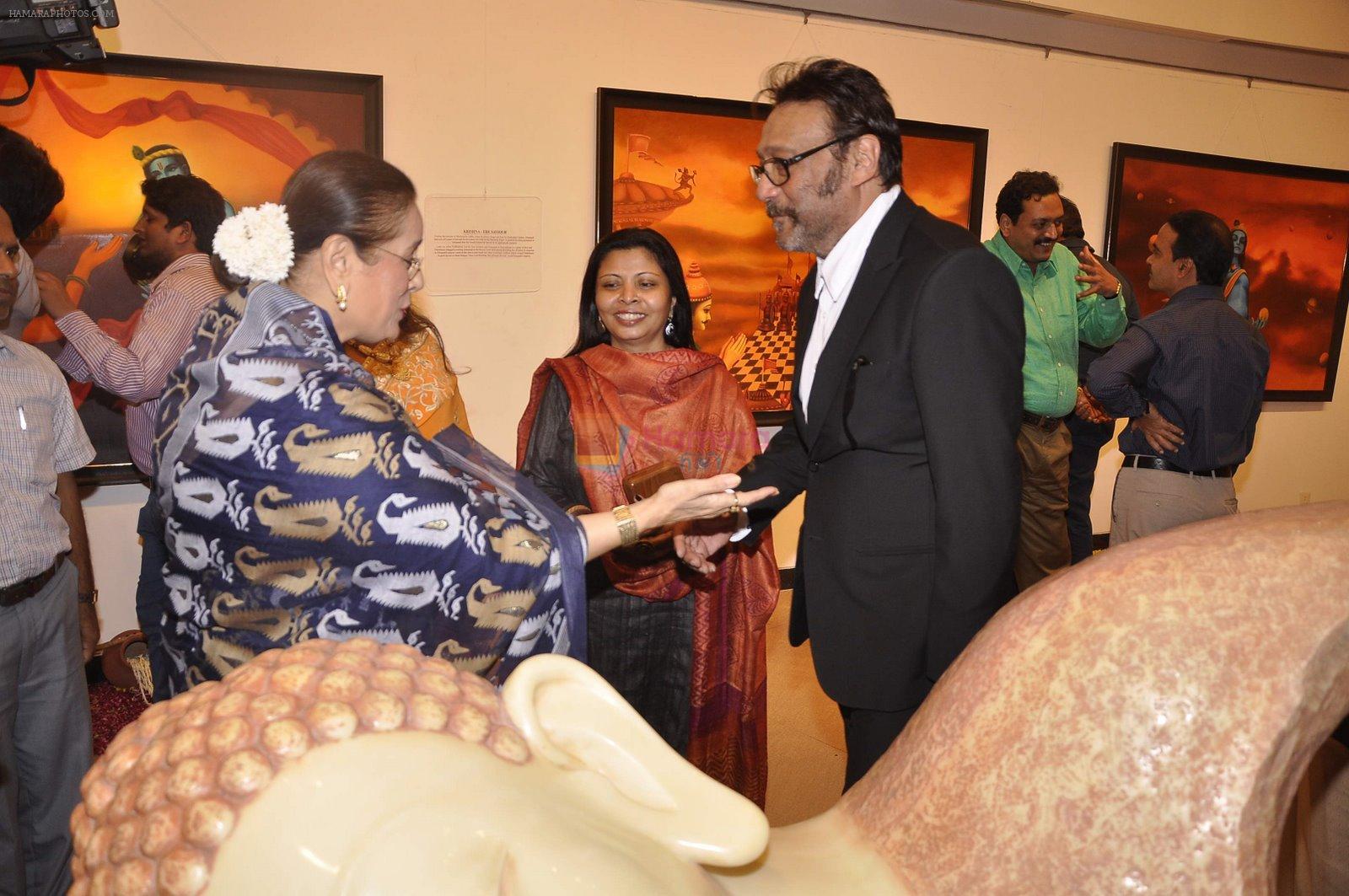 Poonam Sinha, Jackie Shroff at camel colours exhibition in Jehangir Art Gallery, Mumbai on 1st Dec 2014