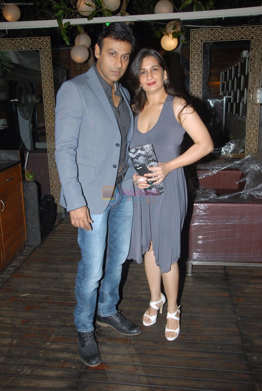 Anupam with his wife at Vahbbiz Dorabjee's bday in Mumbai on 3rd Dec 2014