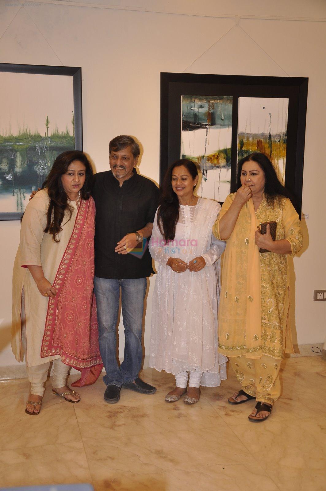 Zarina Wahab, Bindiya Goswami, Amol Palekar, Vidya Sinha at Amol Palekar's painting exhibition in Mumbai on 7th Dec 2014