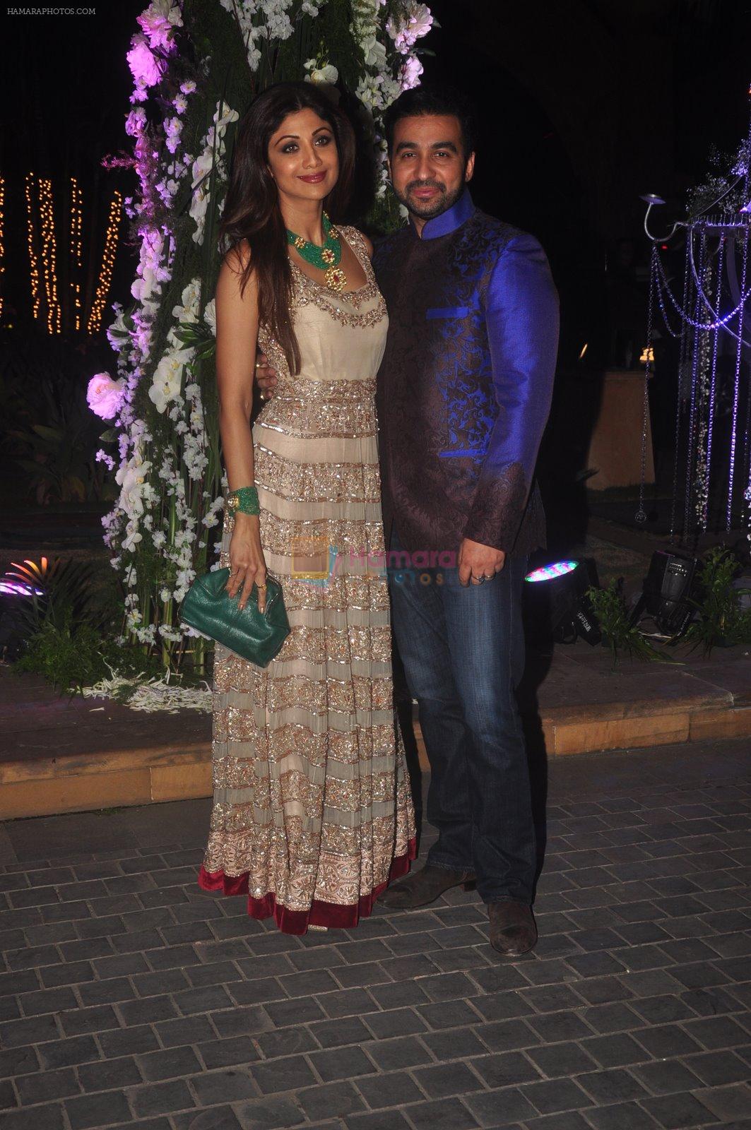 Shilpa Shetty, Raj Kundra at Sangeet ceremony of Riddhi Malhotra and Tejas Talwalkar in J W Marriott, Mumbai on 13th Dec 2014