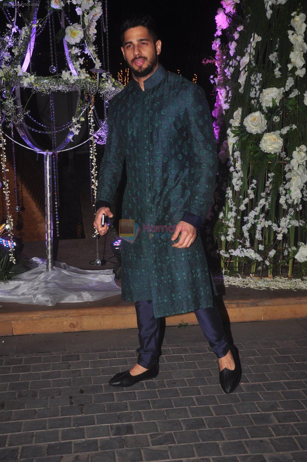 Sidharth Malhotra at Sangeet ceremony of Riddhi Malhotra and Tejas Talwalkar in J W Marriott, Mumbai on 13th Dec 2014