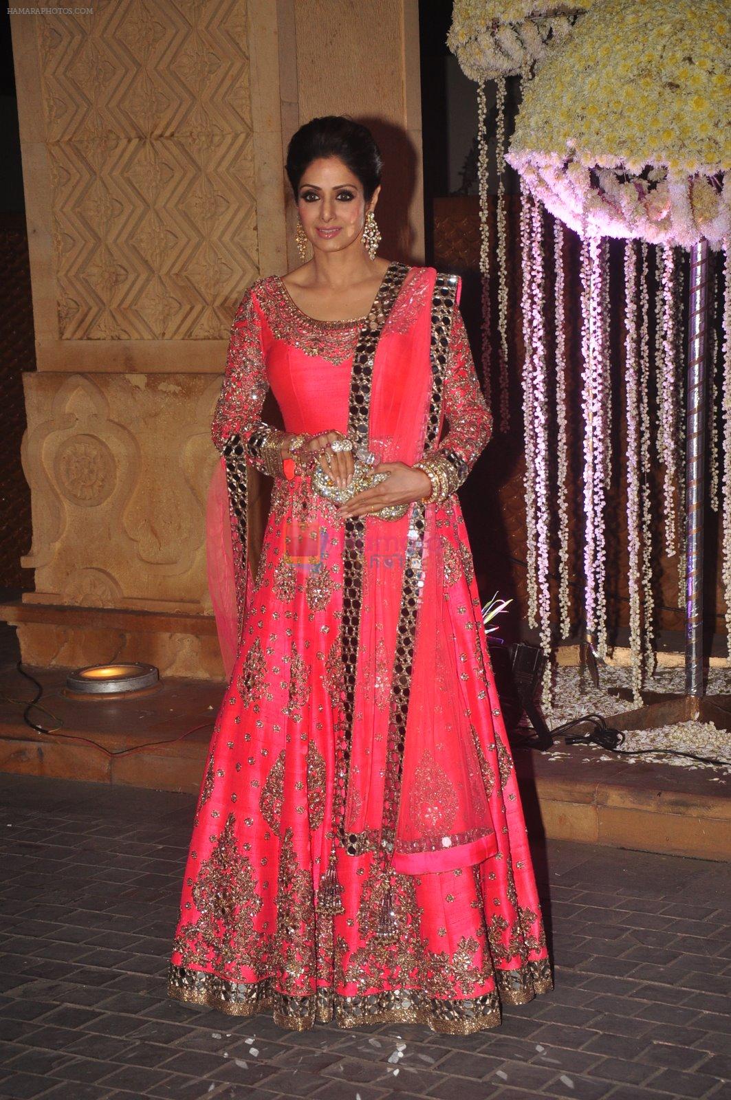 Sridevi at Riddhi Malhotra & Tejas Talwalkar's wedding reception in J W Marriott, Mumbai on 15th Dec 2014
