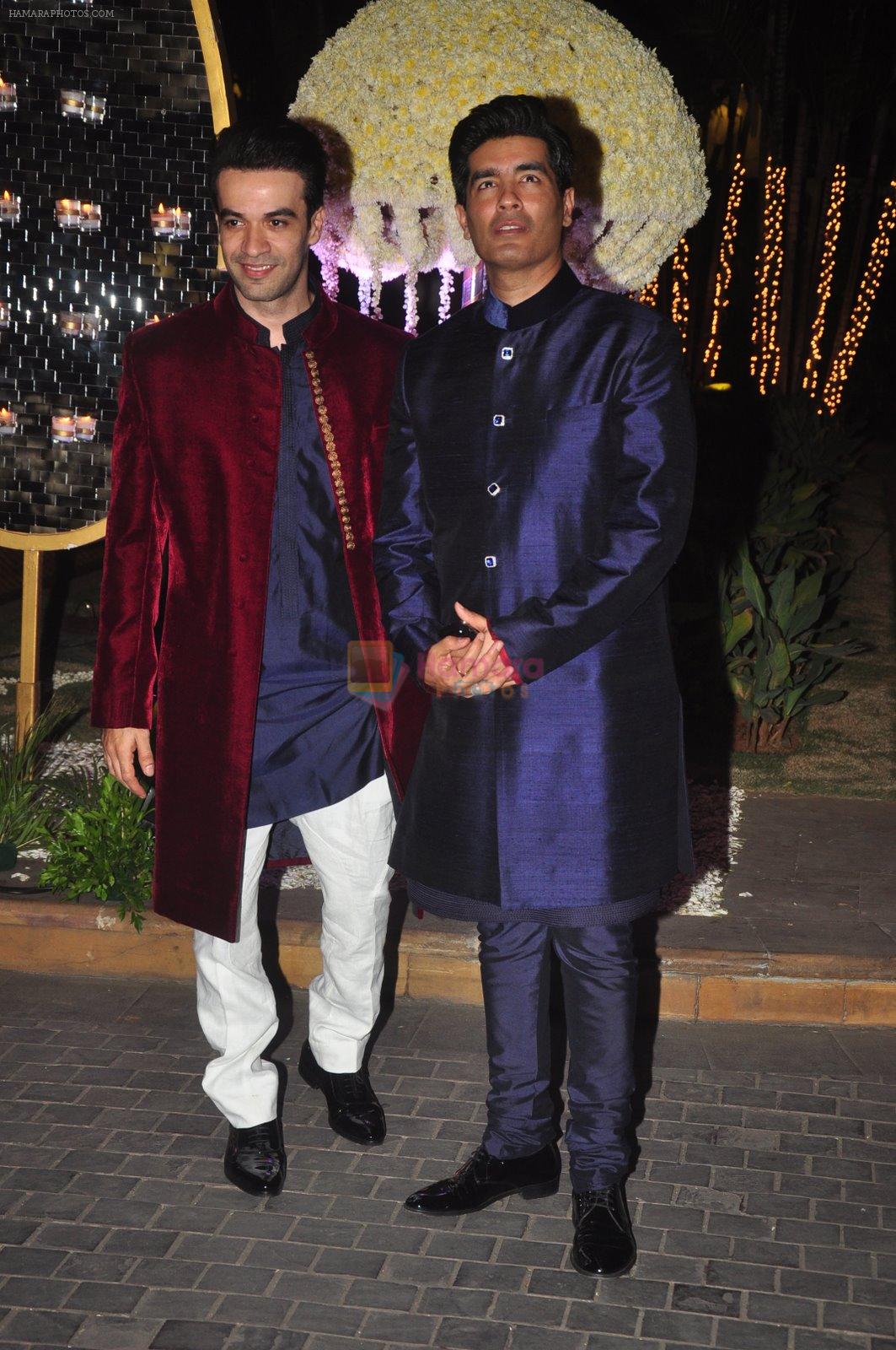 Manish Malhotra, Punit Malhotra at Riddhi Malhotra & Tejas Talwalkar's wedding reception in J W Marriott, Mumbai on 15th Dec 2014
