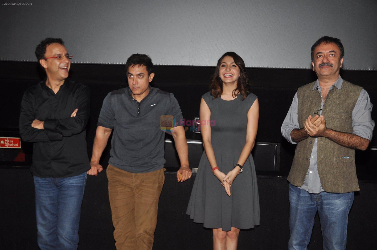 Anushka Sharma, Aamir Khan, Rajkumar Hirani, Vidhu Vinod Chopra at PK Screening in Mumbai on 18th Dec 2014