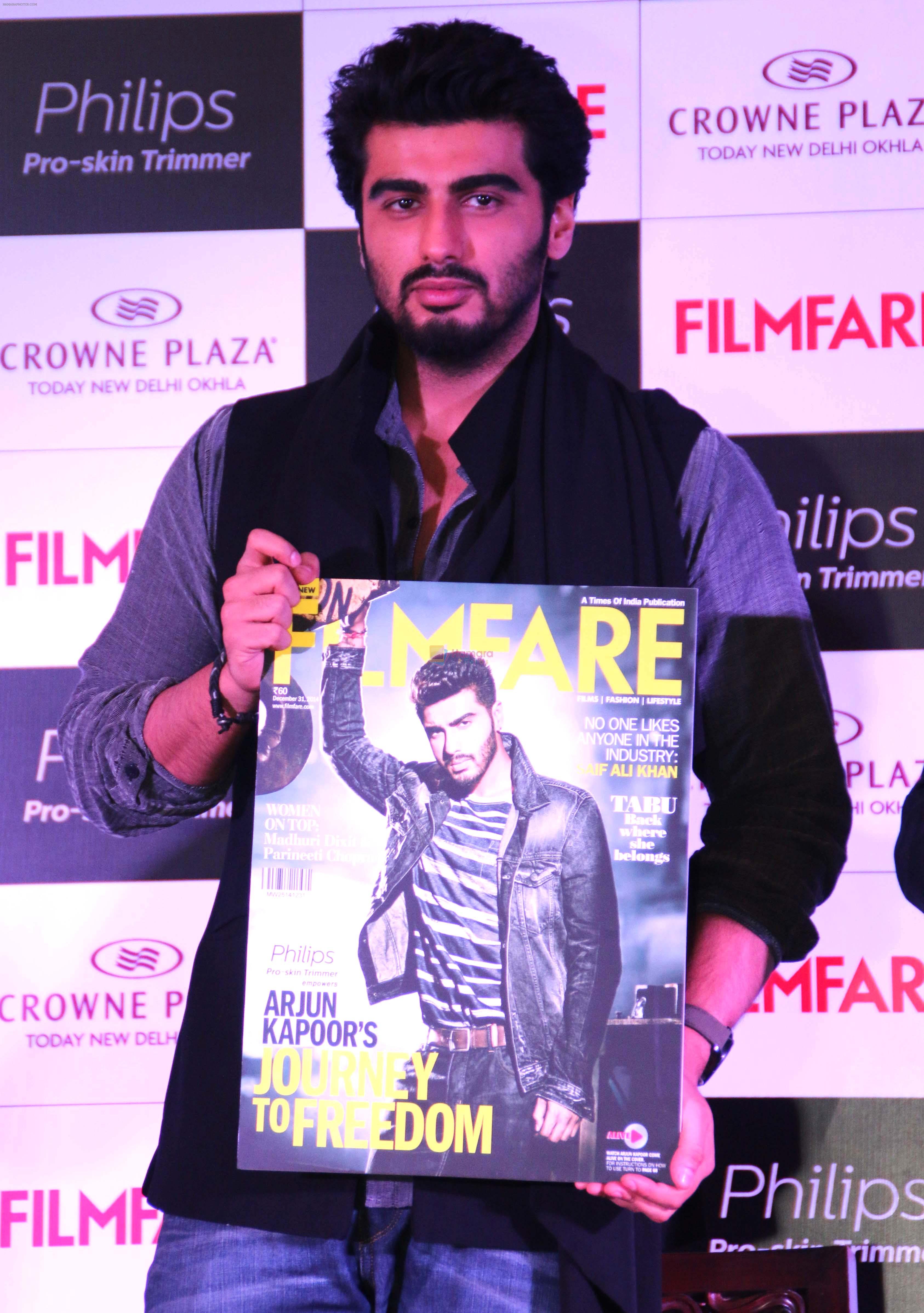 Arjun Kapoor launches the latest issue of Filmfare magazine at Crown Plaza Okhala, New Delhi on 17th Dec 2014
