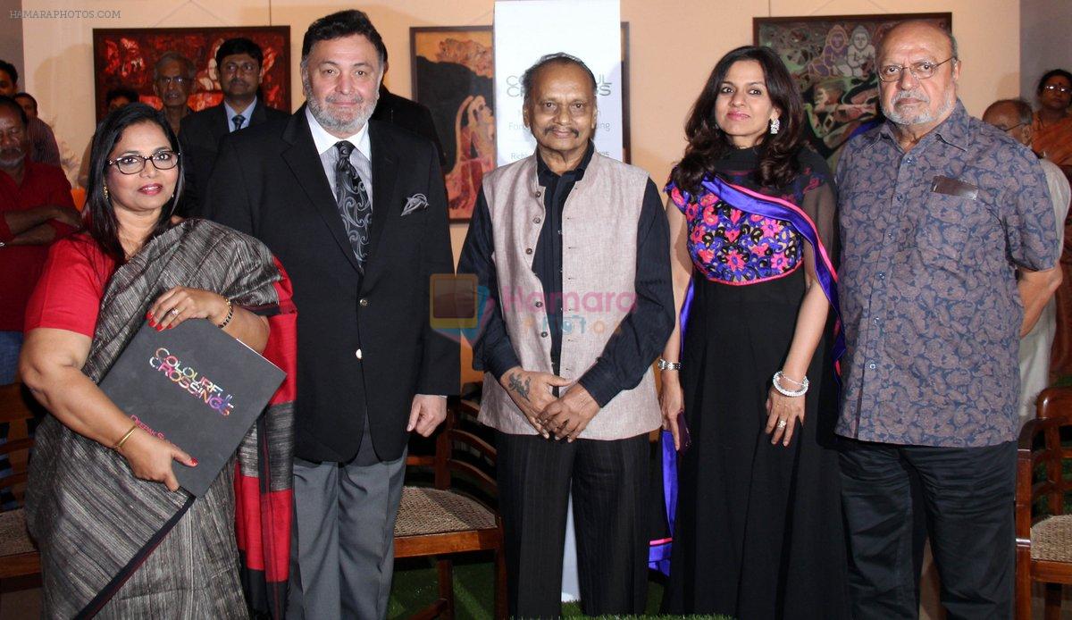 Rishi Kapoor, Shyam Benegal at Deepak Shinde's Colourful Crossings Preview in Mumbai on 23rd Dec 2014