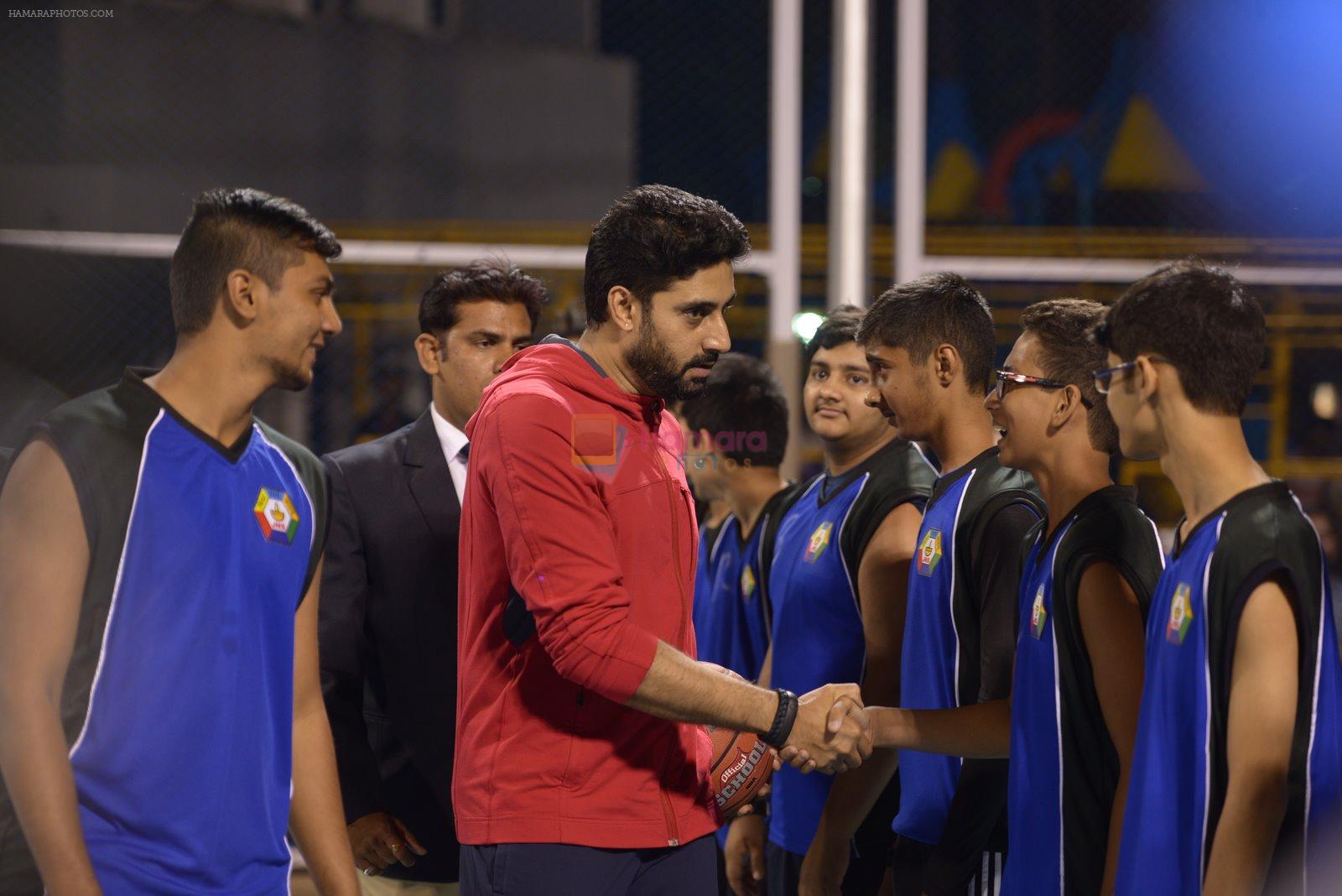 Abhishek Bachchan inaugurated Jamnabai Narsee School's World-class Multisport Court in Mumbai on 4th Jan 2015