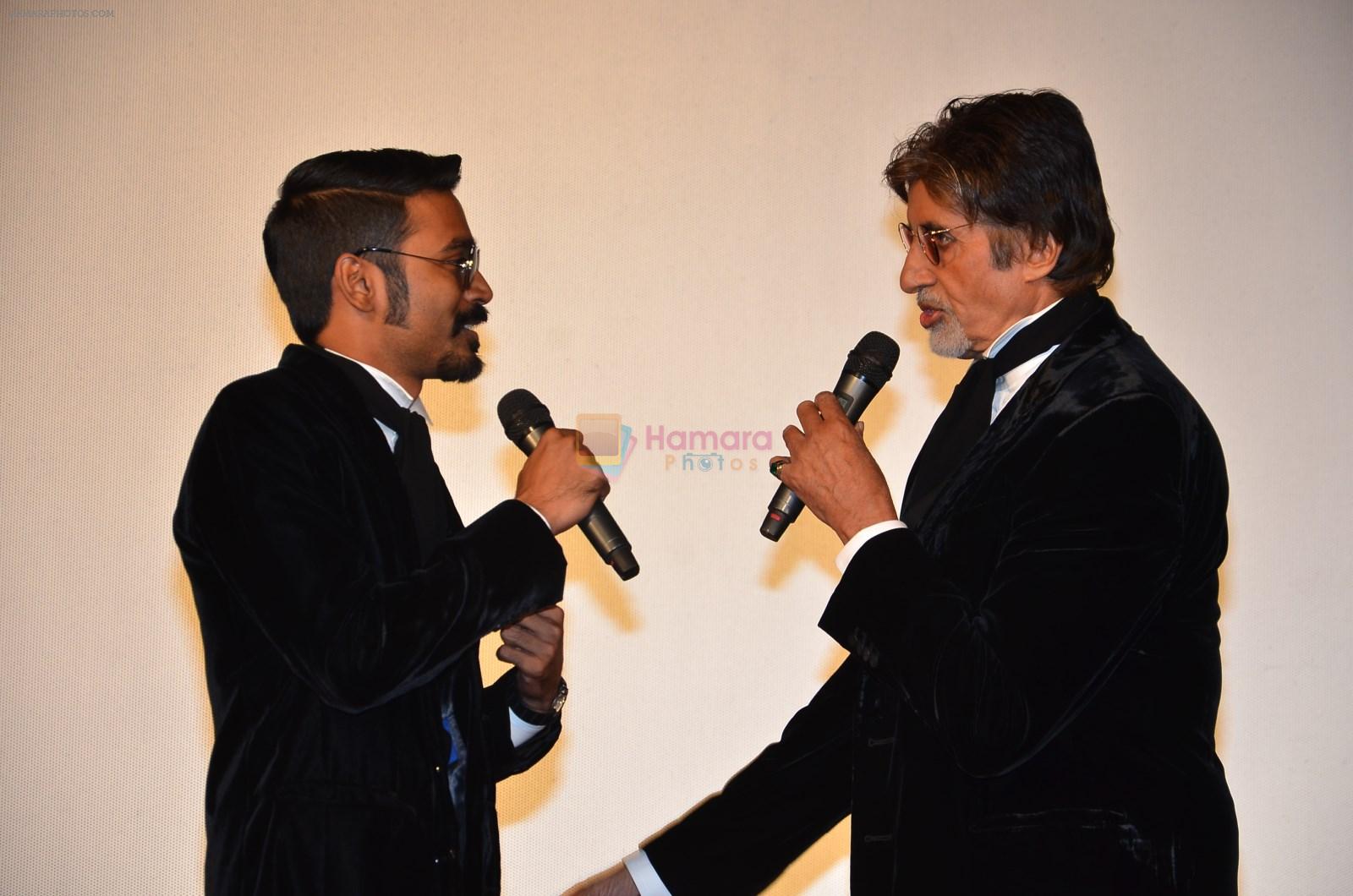 Dhanush, Amitabh Bachchan at Shamitabh trailor launch in Mumbai on 6th Jan 2015