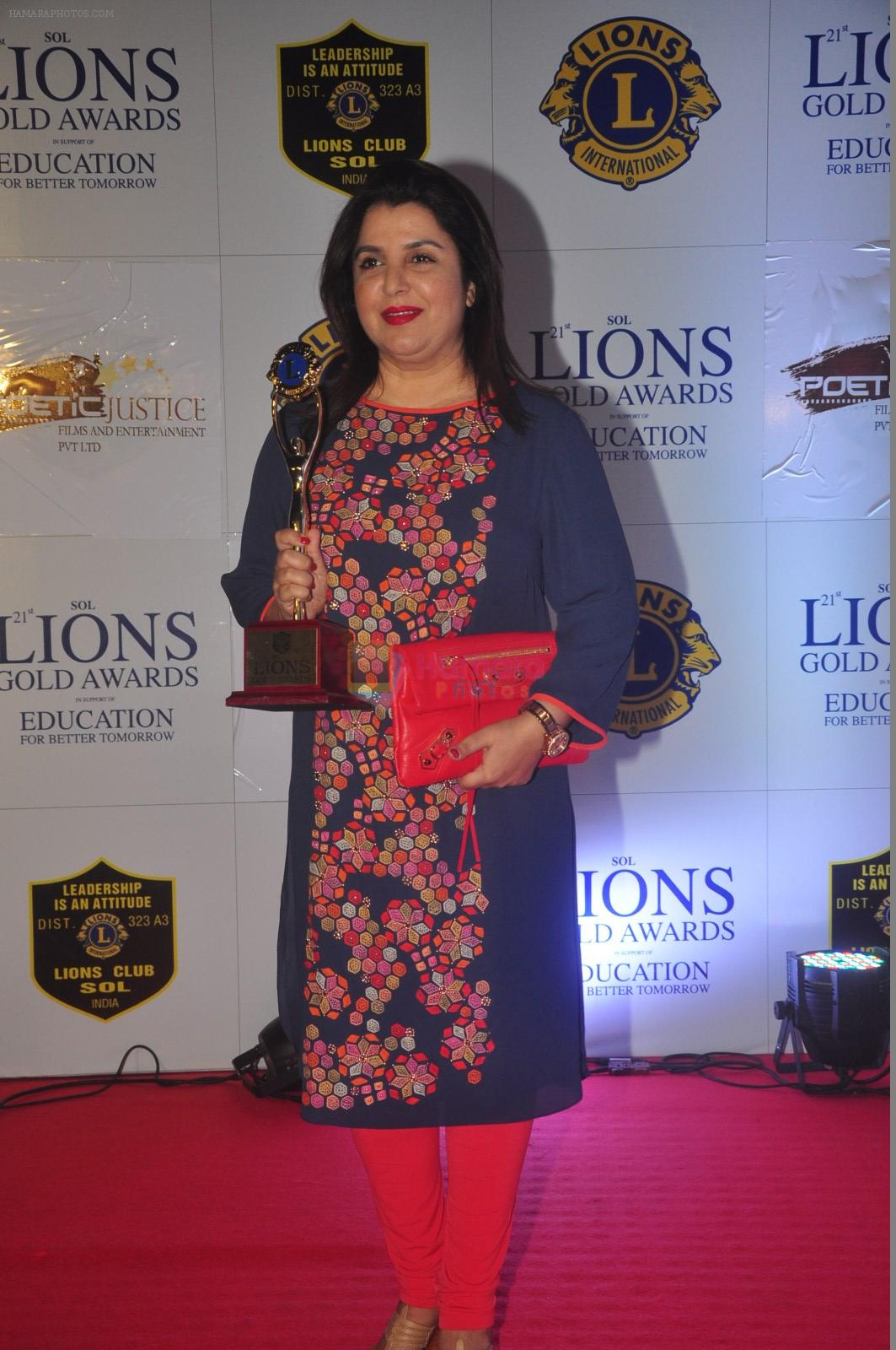 Farah Khan at the 21st Lions Gold Awards 2015 in Mumbai on 6th Jan 2015