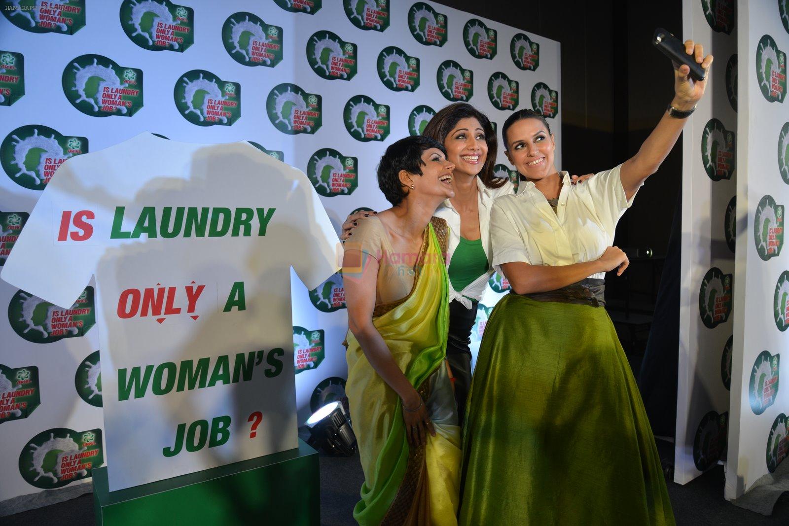 Shilpa Shetty, Neha Dhupia, Mandira Bedi spark a debate at Ariel - Is laundry only a woman's job on 8th Jan 2015
