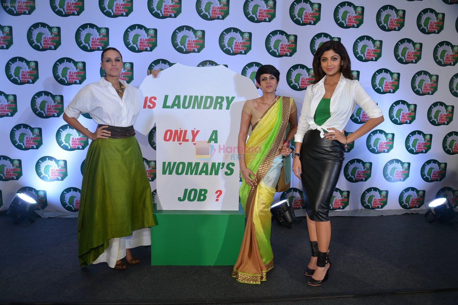 Shilpa Shetty, Neha Dhupia, Mandira Bedi spark a debate at Ariel - Is laundry only a woman's job on 8th Jan 2015