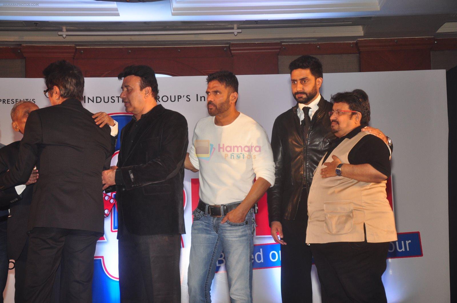 Abhishek Bachchan, Sunil Shetty, Anu Malik, Neeraj Vora at Phir Hera Pheri launch in J W Marriott, Mumbai on 12th Jan 2015