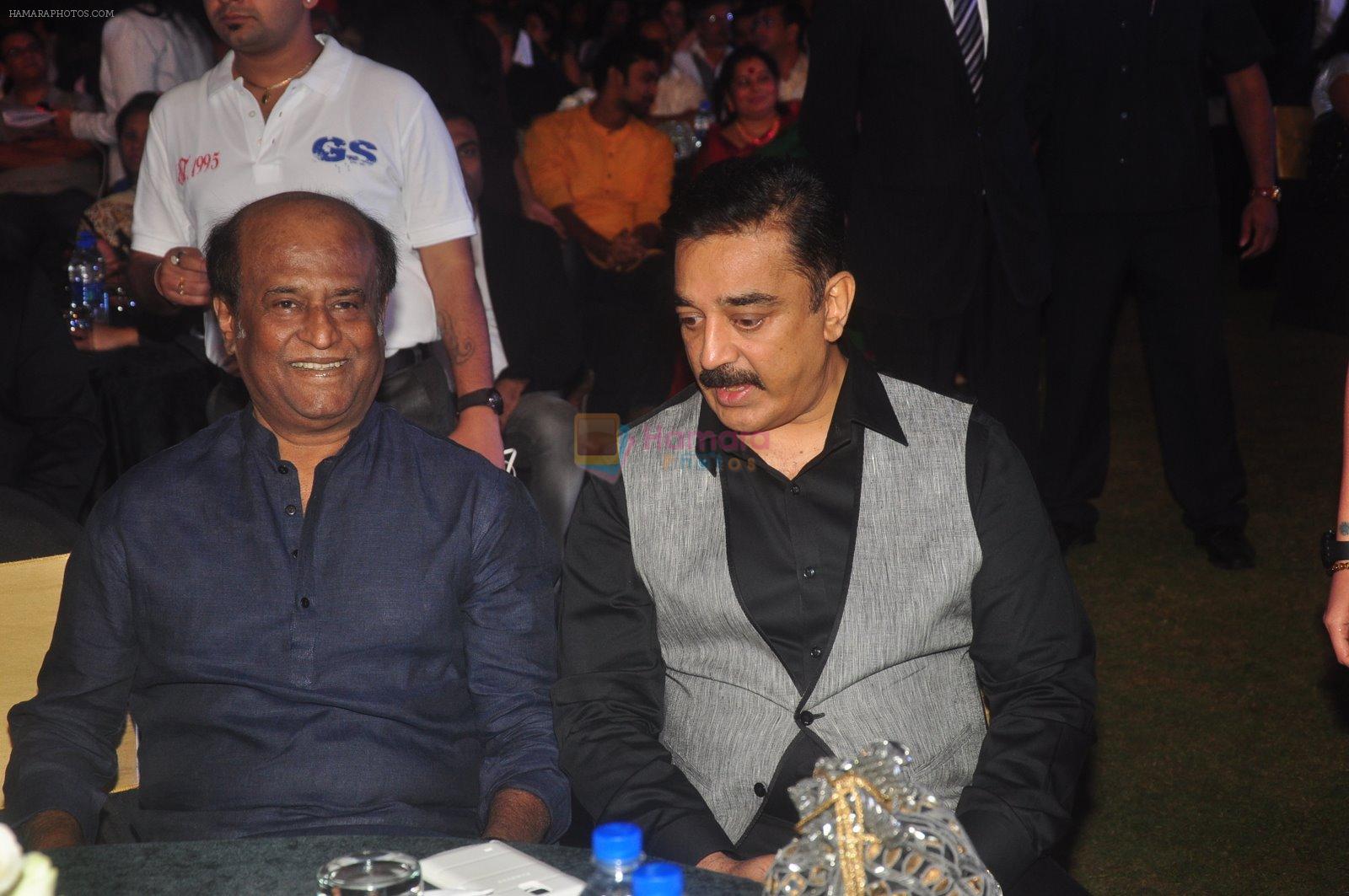 Kamal Haasan, Rajinikanth at Shamitabh music launch in Taj Land's End, Mumbai on 20th Jan 2015