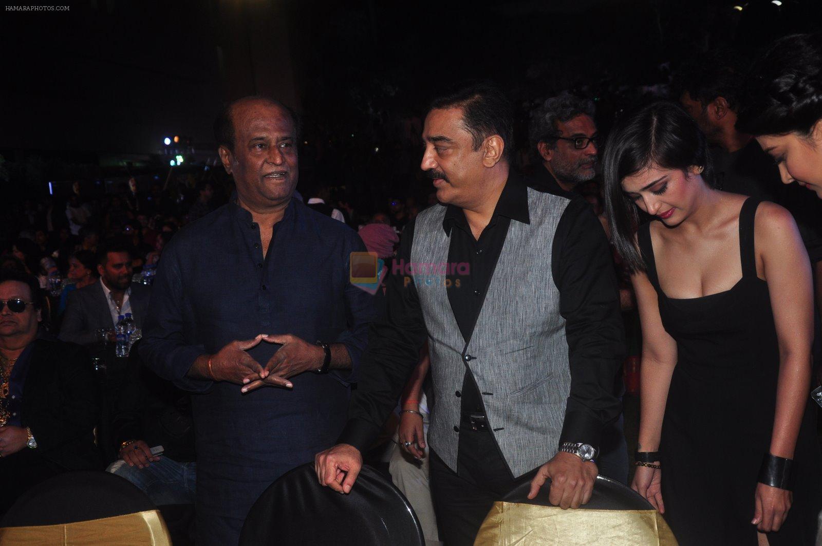 Rajnikanth, Kamal Hassan at Shamitabh music launch in Taj Land's End, Mumbai on 20th Jan 2015