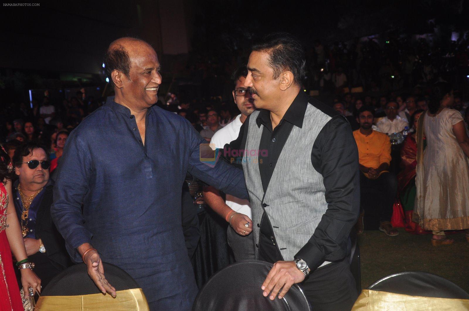 Kamal Haasan, Rajinikanth at Shamitabh music launch in Taj Land's End, Mumbai on 20th Jan 2015