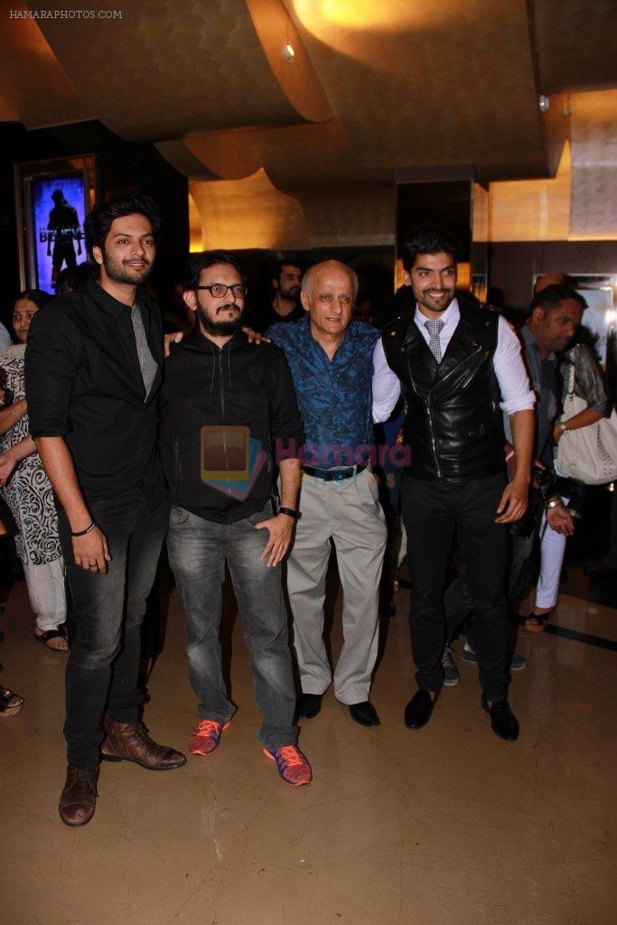 Ali Fazal, Vishesh Bhatt, Mukesh Bhatt, Gurmeet Choudhary at the Premiere of Khamoshiyaan in Mumbai on 29th Jan 2015