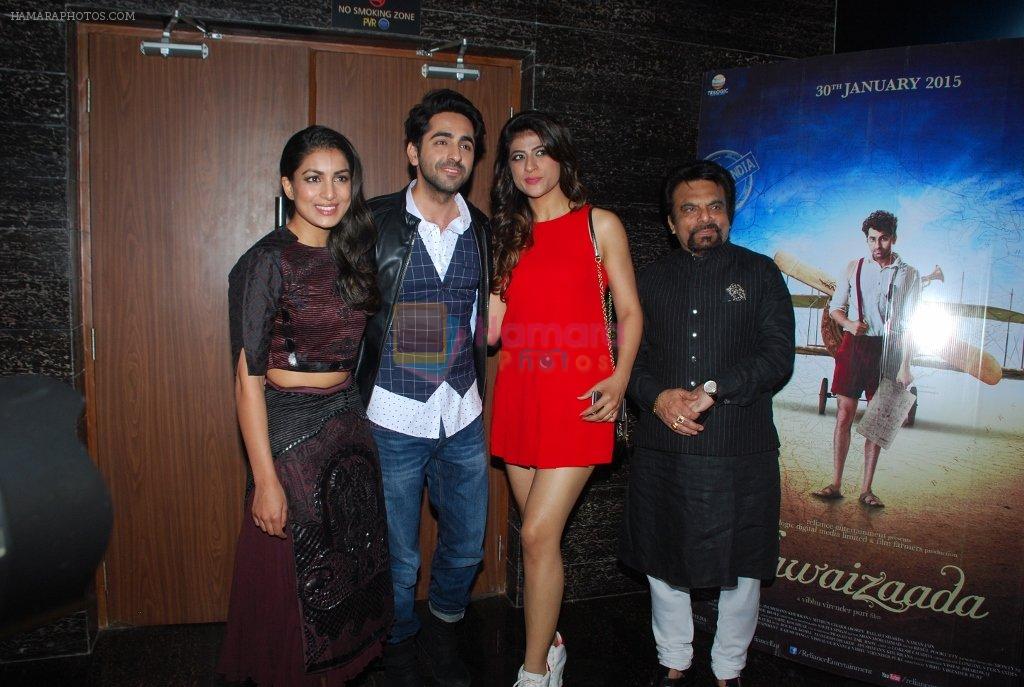 Pallavi Sharda, Ayushmann Khurrana, Tahira Kashyap at the Premiere of Hawaizaada in Mumbai on 29th Jan 2015