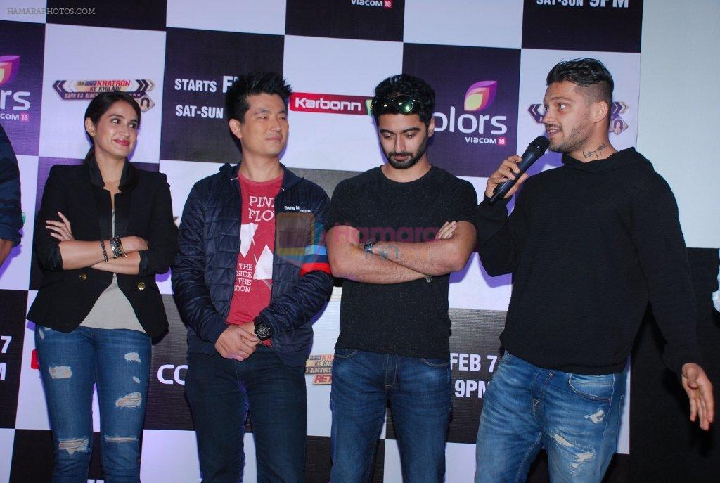 Sagarika Ghatge, Meiyang Chang, Harshad Arora, Siddharth Bharadwaj at Khatron Ke Khiladi press meet in Mumbai on 29th Jan 2015