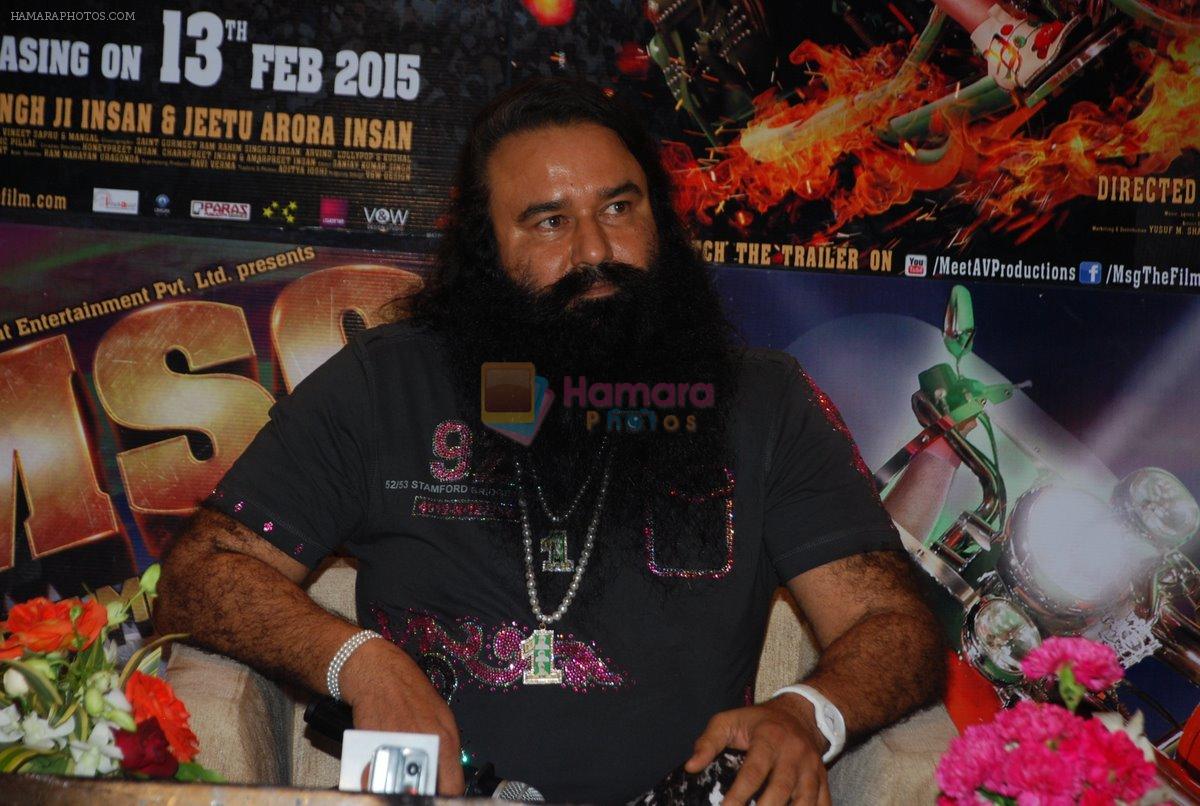 Gurmeet Ram Rahim Singh Ji Insan at the Promotion of MSG The Messenger in Mumbai on 9th Feb 2015
