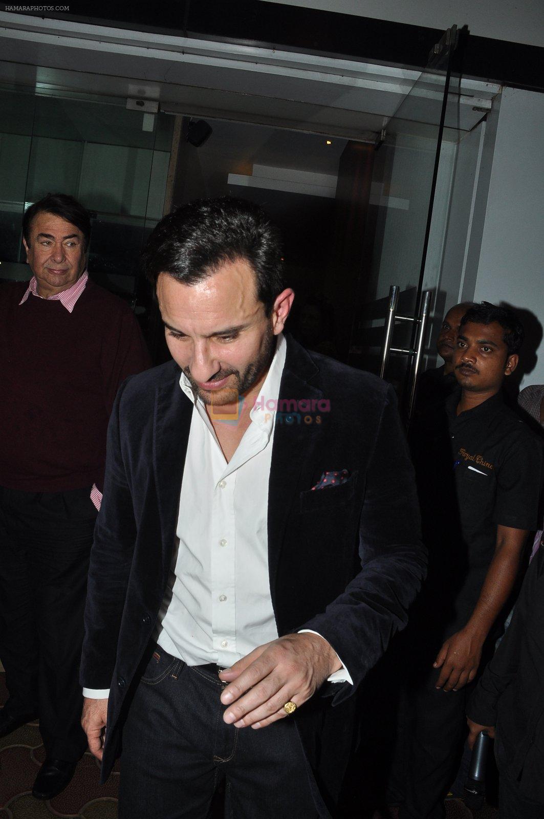 Saif Ali Khan snapped at Randhir Kapoor Birthday Dinner in Mumbai on 15th Feb 2015