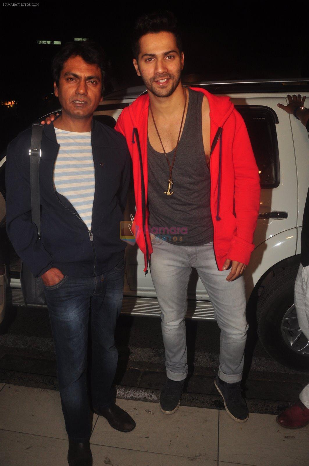 Varun Dhawan, Nawazuddin Siddiqui at Badlapur Screening in Sunny Super Sound on 18th Feb 2015