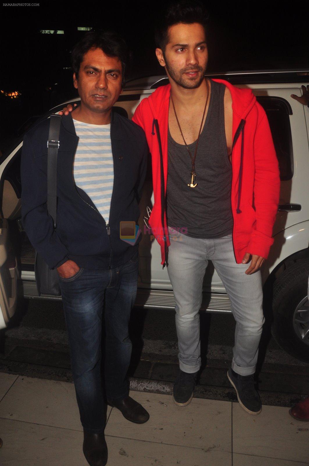 Varun Dhawan, Nawazuddin Siddiqui at Badlapur Screening in Sunny Super Sound on 18th Feb 2015