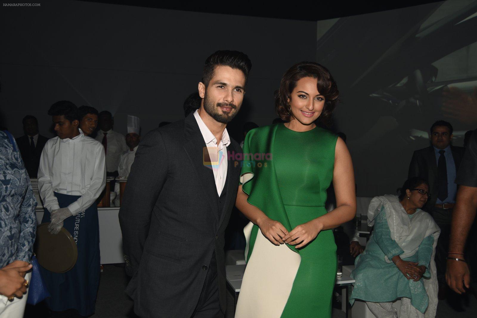 Sonakshi Sinha, Shahid Kapoor at BMW i8 launch in Mumbai on 18th Feb 2015