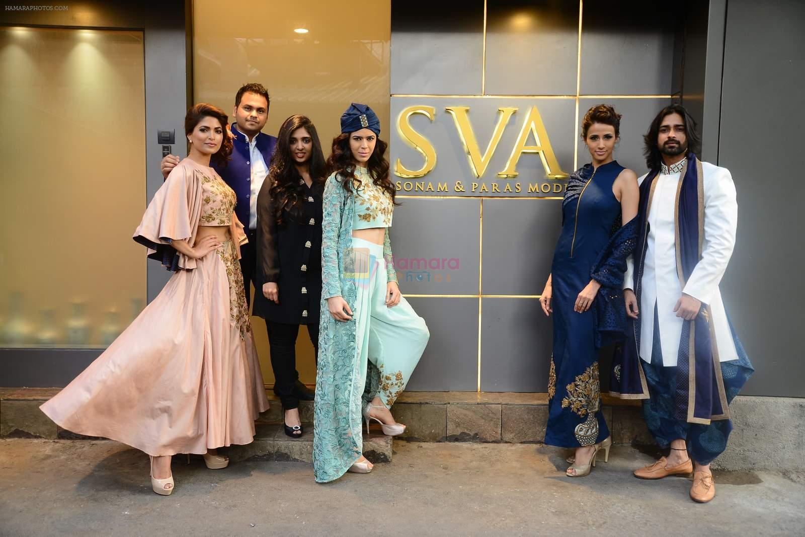 Alecia Raut, Sucheta Sharma, Parvathy Omanakuttan at Sonam and Paras Modi's SVA store for Summer 2015 launch in Lower Parel, Mumbai on 24th Feb 2015