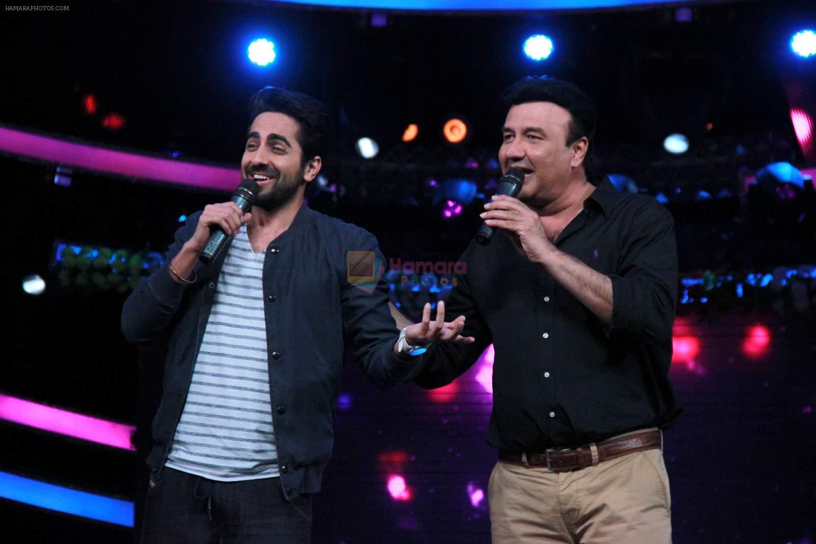 Ayushmann Khurrana, Anu Malik on the sets of Lil Champs in Famous on 24th Feb 2015