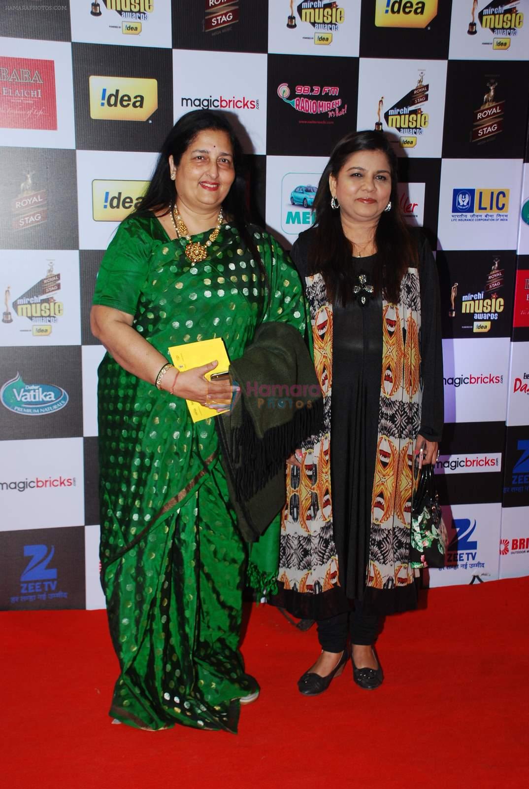Anuradha Paudwal, Sadhna Sargam at 7th Mirchi Music Awards in Mumbai on 26th Feb 2015