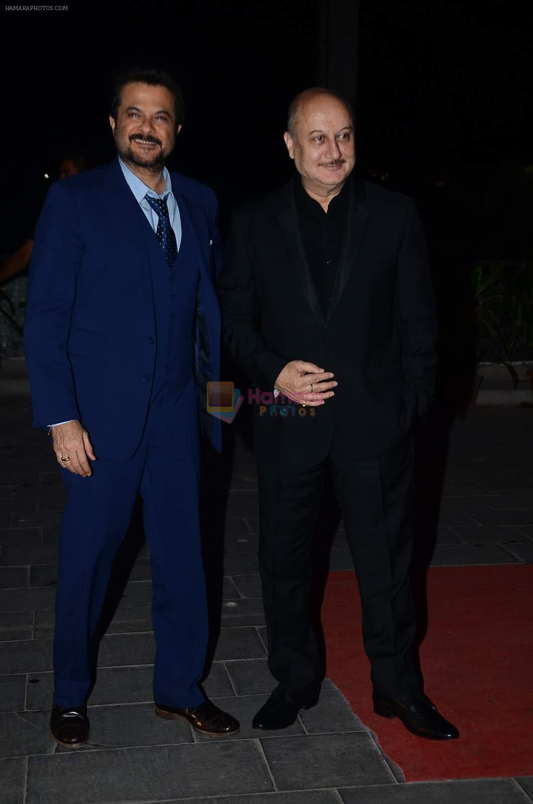 Anil Kapoor, Anupam Kher at Tulsi Kumar's wedding reception in Sahara Star, Mumbai on 2nd March 2015