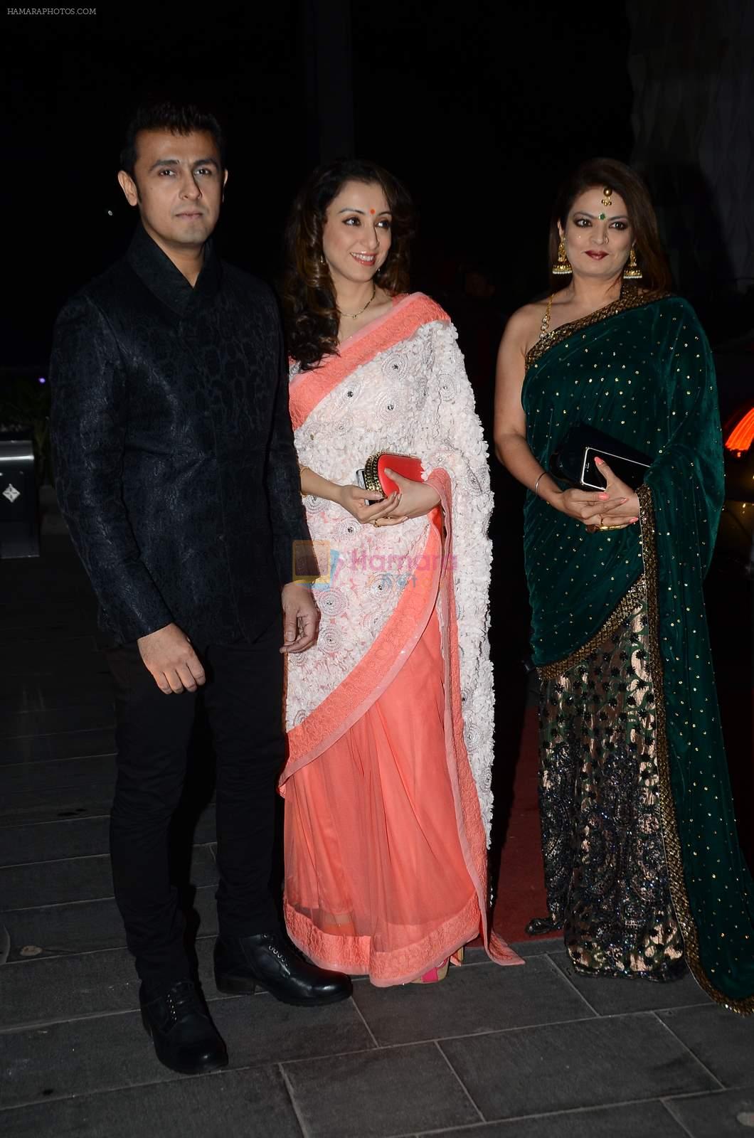Sonu Nigam, Madhurima Nigam, Sheeba at Tulsi Kumar's wedding reception in Sahara Star, Mumbai on 2nd March 2015