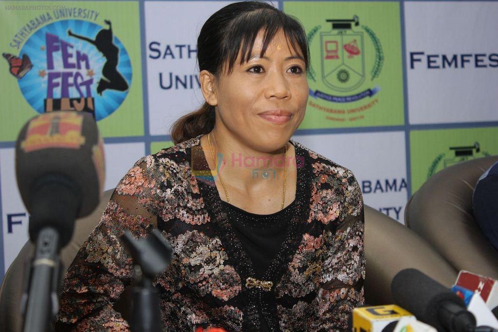 Mary Kom honoured on International women's day by Sathyabama university on 6th March 2015