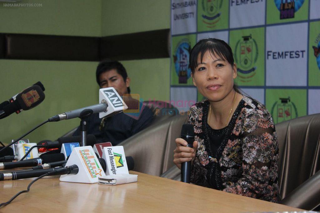 Mary Kom honoured on International women's day by Sathyabama university on 6th March 2015