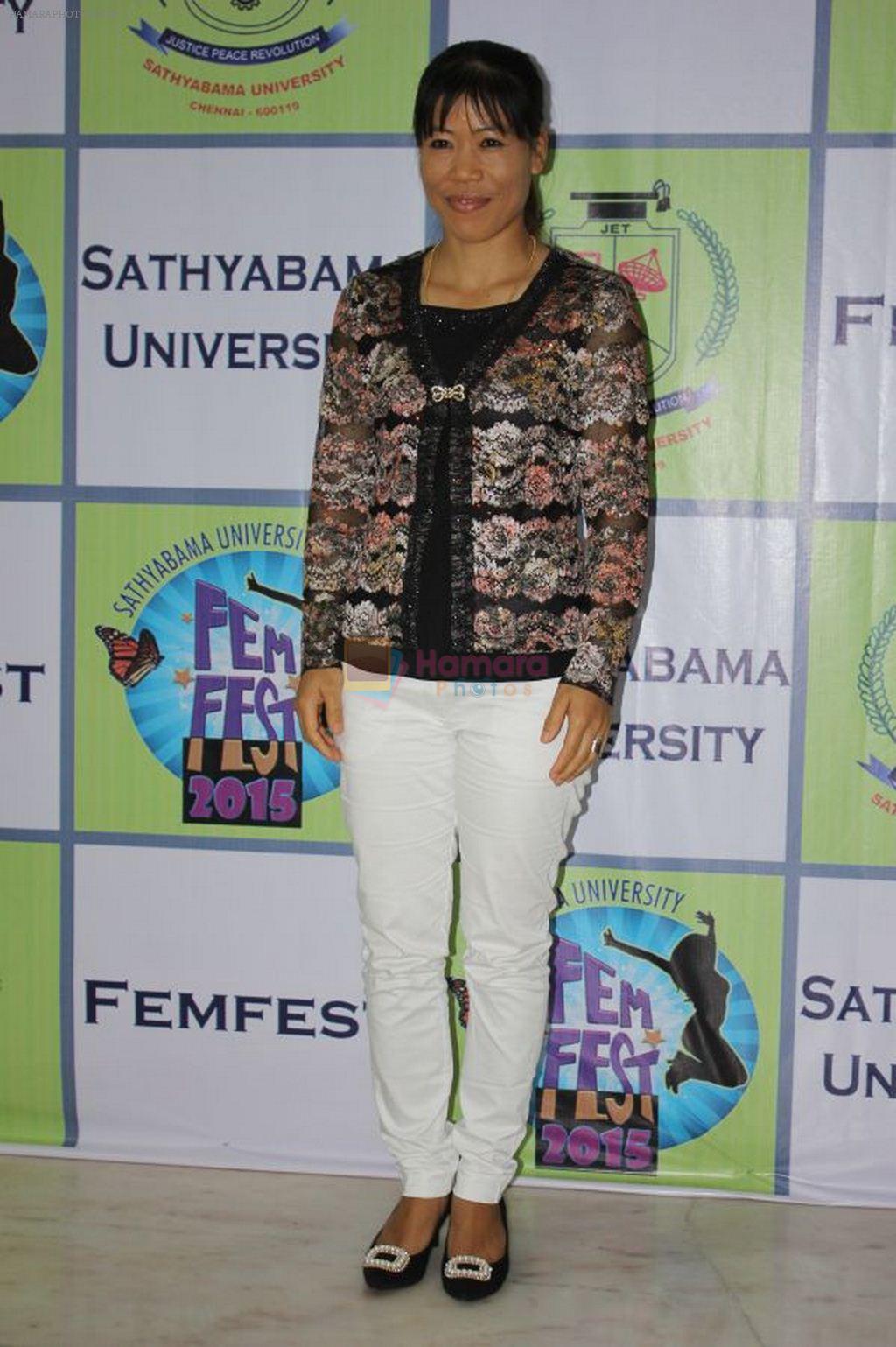 Mary Kom honoured on International women's day by Sathyabama university on 6th March 2015