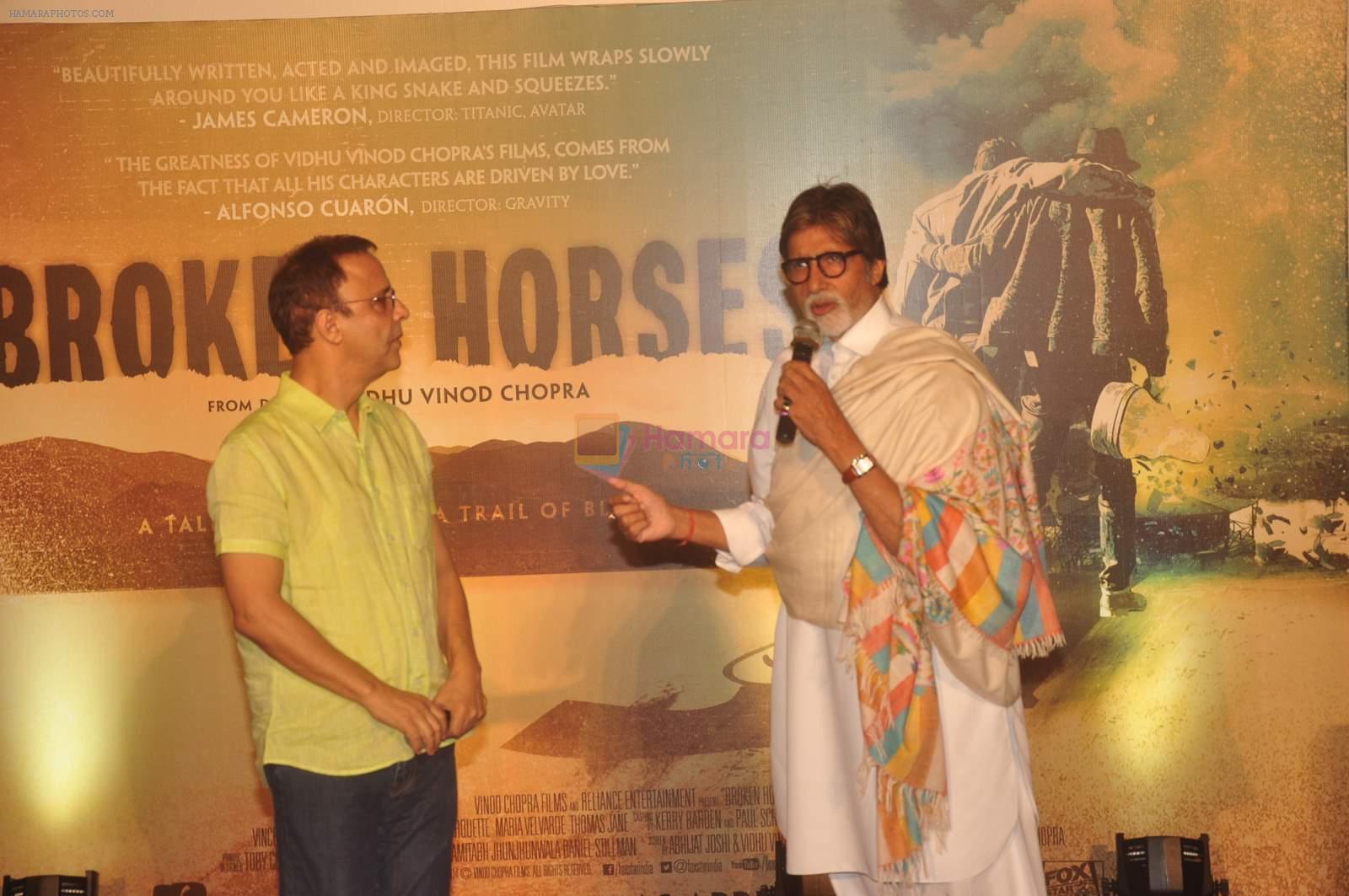 Amitabh Bachchan, Vidhu Vinod Chopra at the trailer launch of Vidhu Vinod Chopra's maiden Hollywood film Broken Horses in PVR Cinemas on 10th March 2015
