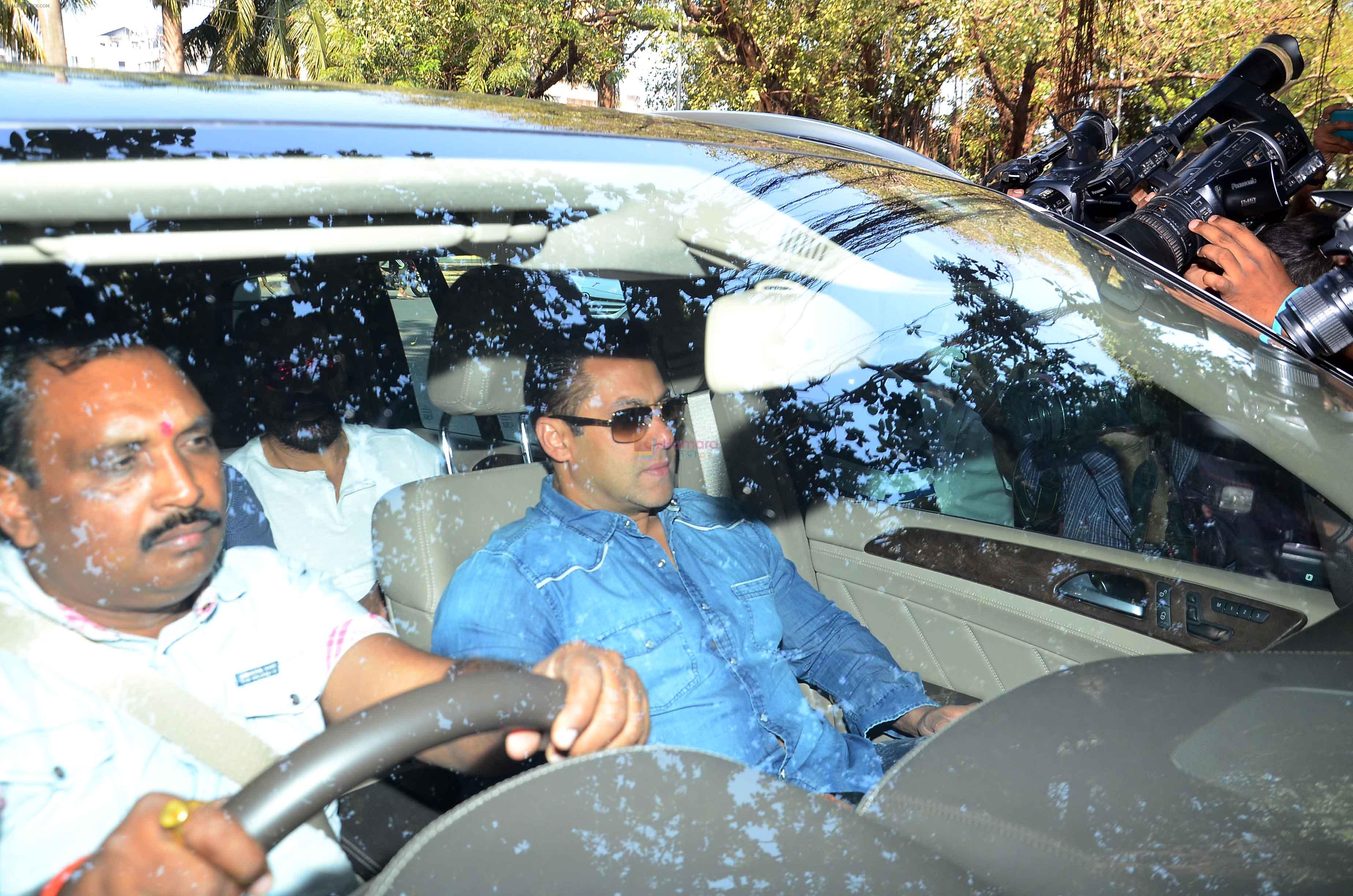 Salman Khan is snapped outside Mumbai Court on 12th March 2015