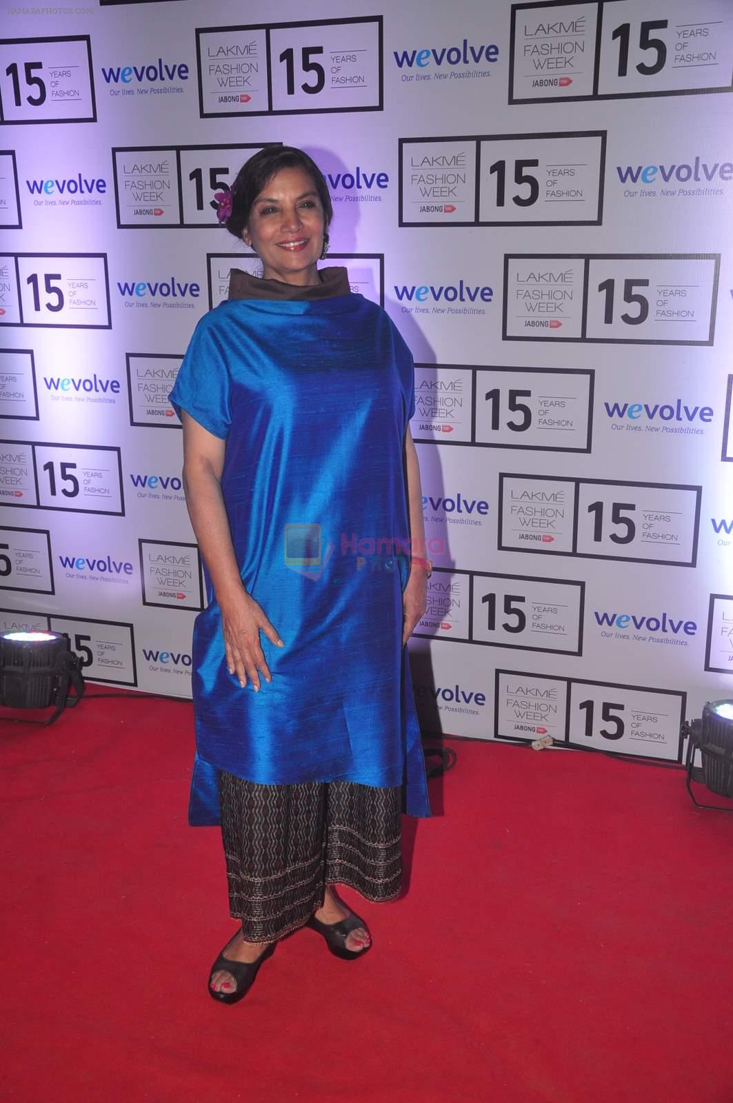 Shabana Azmi at Manish Malhotra Show at Lakme Fashion Week 2015 Day 1 on 18th March 2015