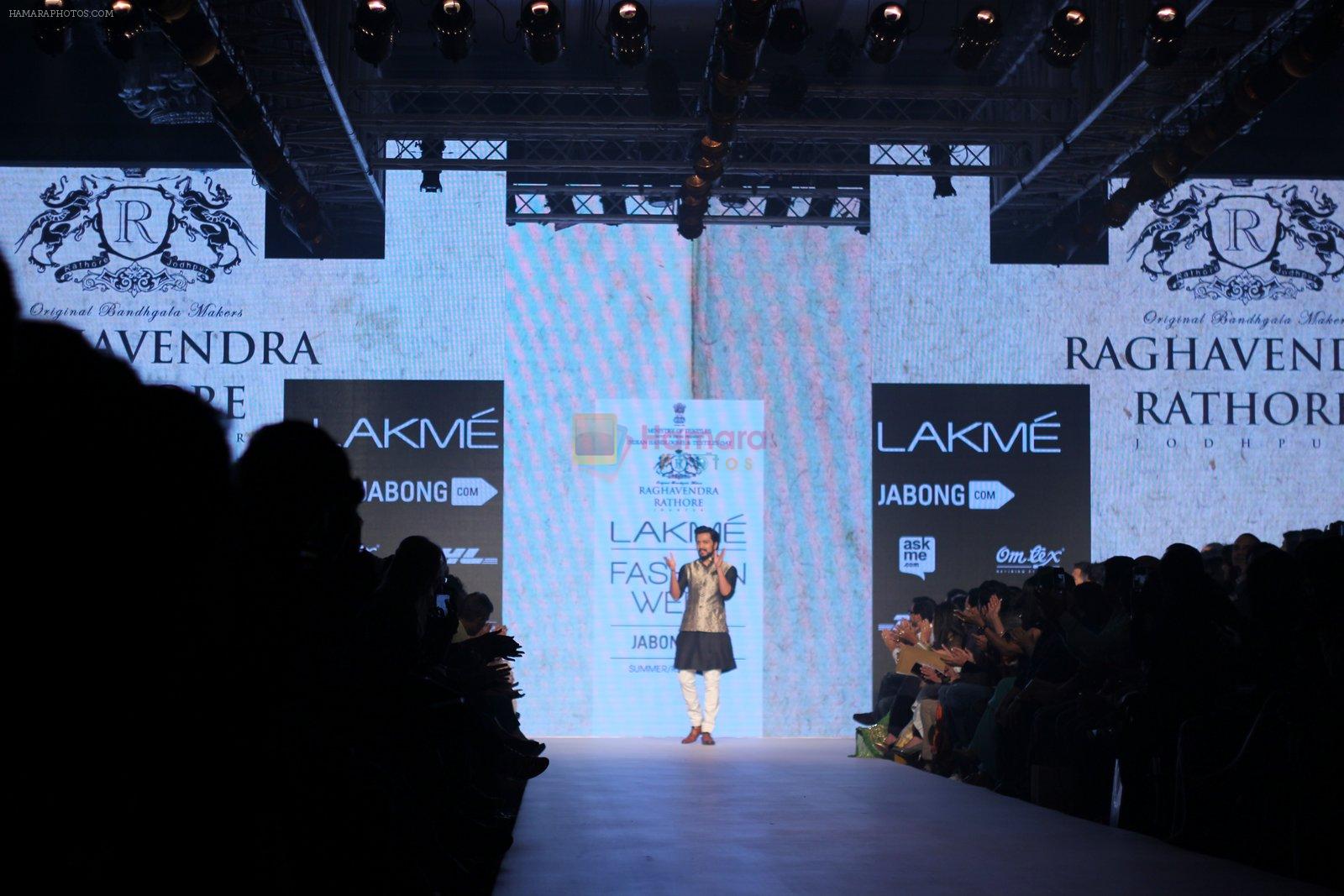 Ritesh Deshmukh walks the ramp for Raghavendra Rathore Show at Lakme Fashion Week 2015 Day 2 on 19th March 2015