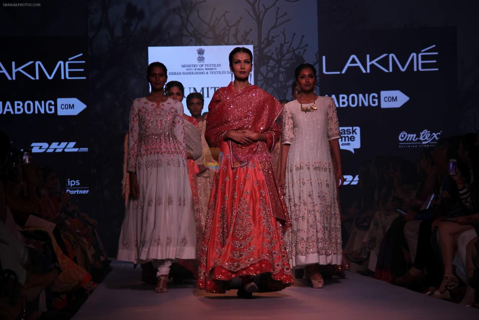 Model walks the ramp for Marg By Soumitra Show at Lakme Fashion Week 2015 Day 2 on 19th March 2015