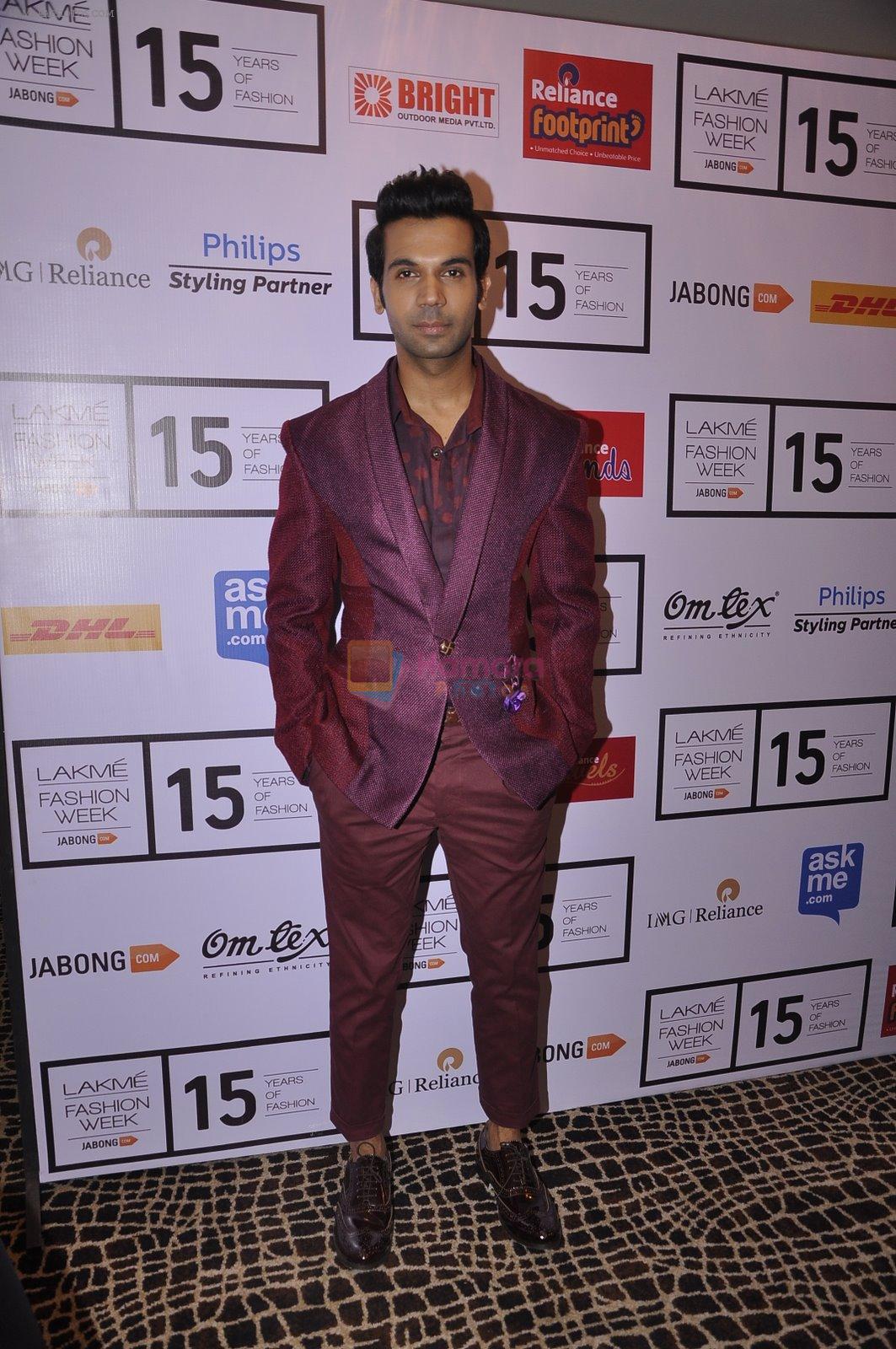 Raj Kumar Yadav on Day 5 at Lakme Fashion Week 2015 on 22nd March 2015