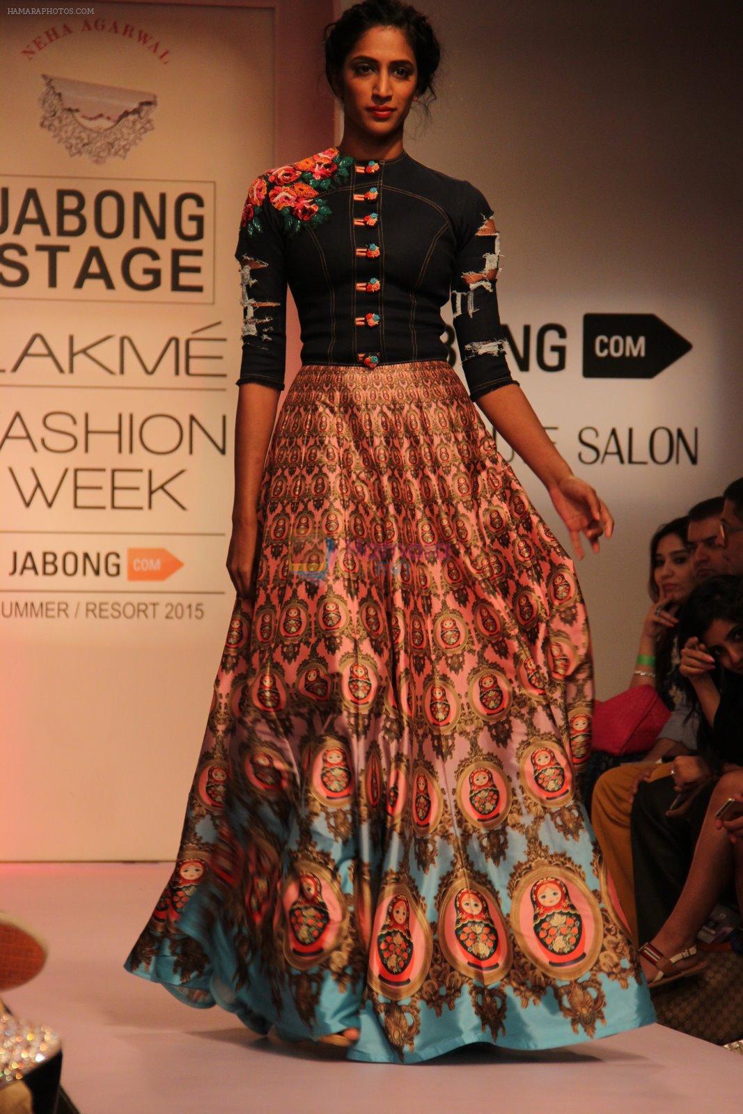 Model walk the ramp for Neha Aggarwal Show at Lakme Fashion Week 2015 Day 5 on 22nd March 2015