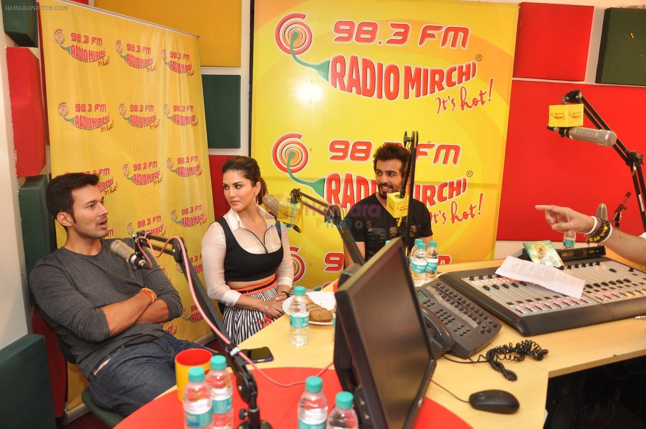 Rajneesh Duggal, Sunny Leone & Jay Bhanushali at Radio Mirchi Mumbai for promotion of Ek Paheli Leela