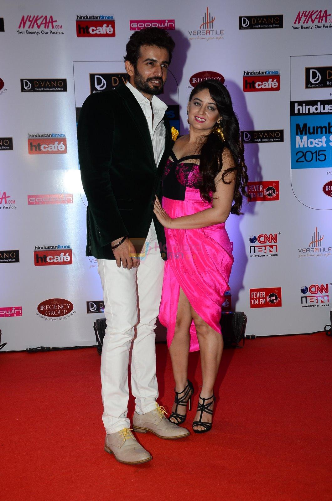 Jay Bhanushali, Mahi Vij at HT Mumbai's Most Stylish Awards 2015 in Mumbai on 26th March 2015