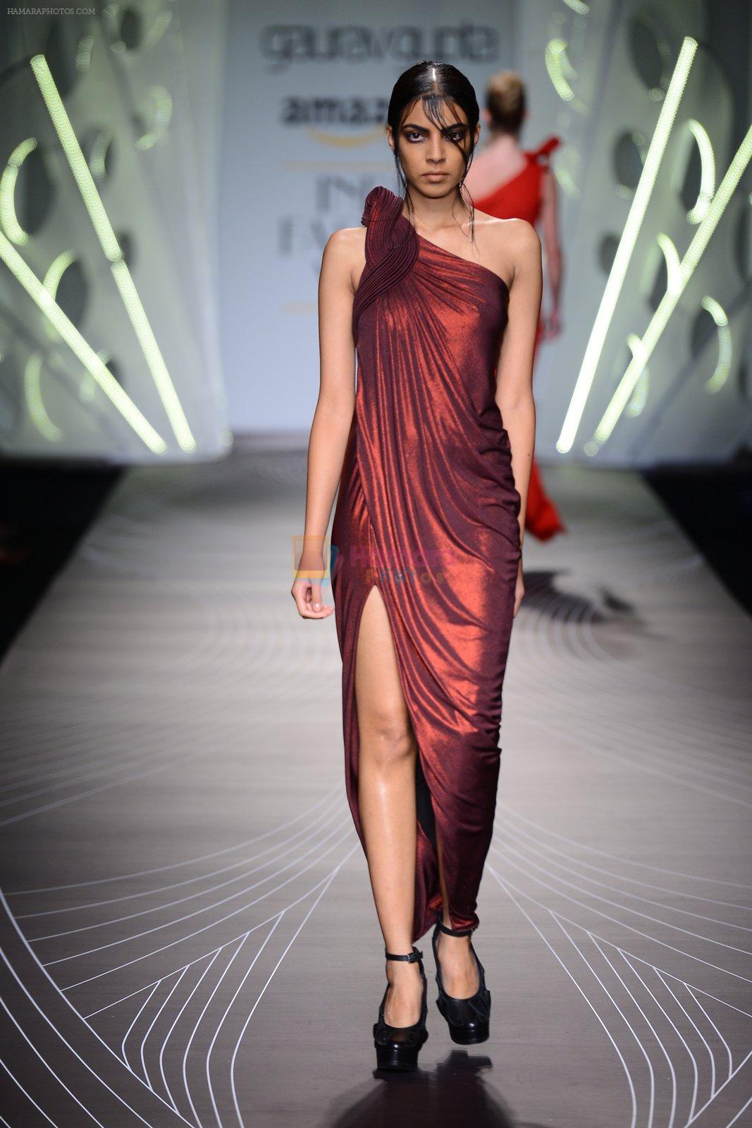Model walk the ramp for Gaurav Gupta on day 4 of Amazon India Fashion Week on 28th March 2015