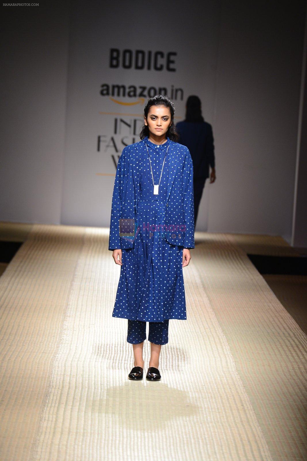 Model walk the ramp for Bodice on day 4 of Amazon India Fashion Week on 28th March 2015