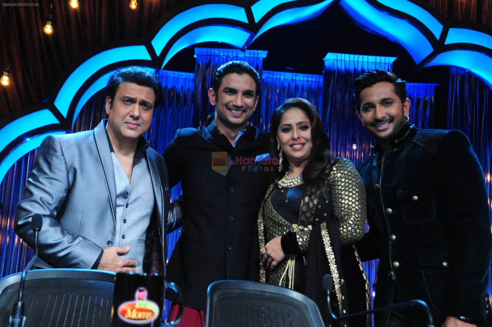 Govinda, Sushant Singh Rajput, Geeta Kapur, Terence Lewis on the sets of Zee TV DID Super Moms to promote his upcoming movie on 31st March 2015